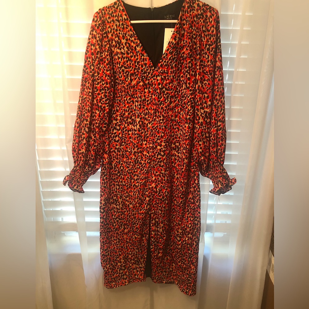 Long sleeve Cheetah print dress for any season.